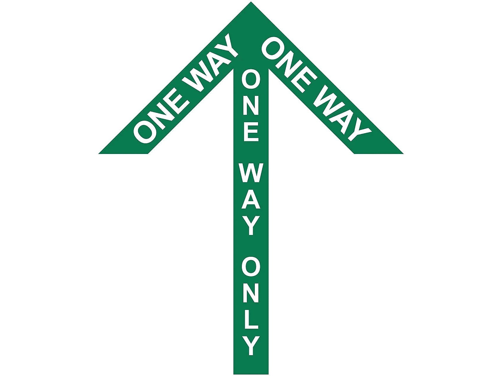 Superior Mark® Floor Decal, "One Way Only", 2" tape, 41.5" x 34", Green (IN-40-992)