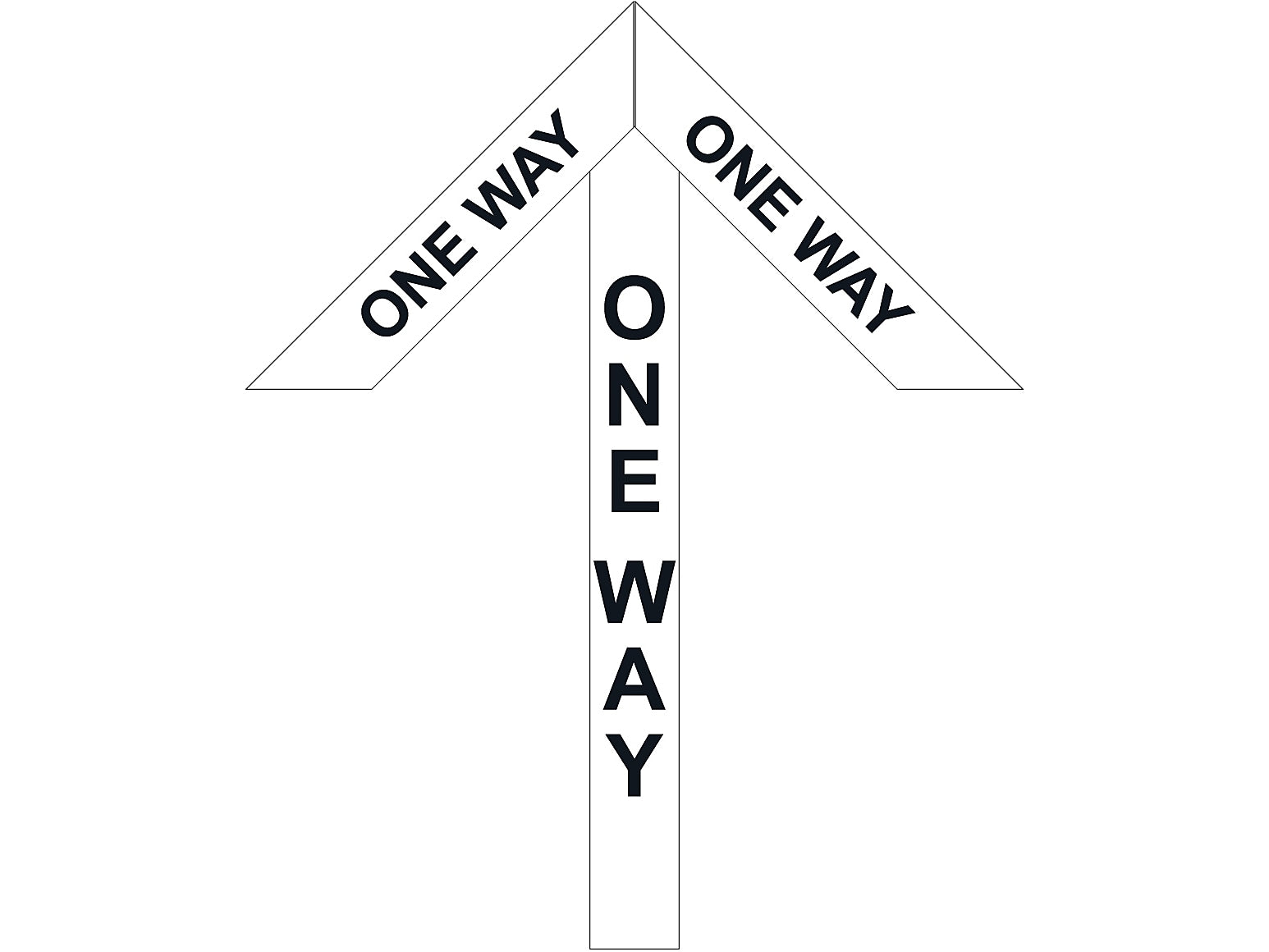 Superior Mark® Floor Decal, "One Way", 4" tape, 41.5" x 34", White (IN-40-988)