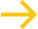 Superior Mark® Floor Decal, Arrow, 4" tape, 41.5" x 34", Vinyl, Yellow (IN-40-644-V)