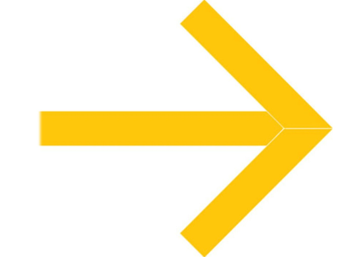Superior Mark® Floor Decal, Arrow, 2" tape, 41.5" x 34", PVC, Yellow (IN-40-637)