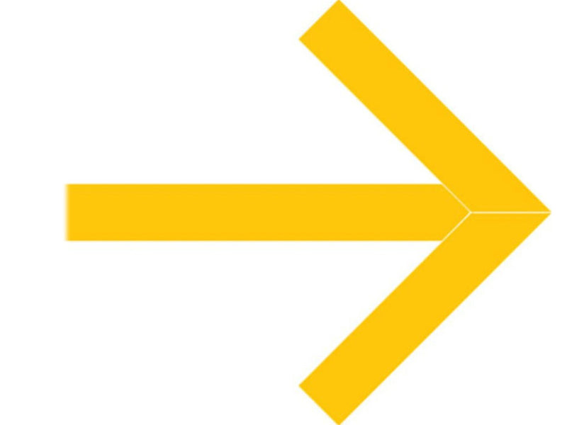 Superior Mark® Floor Decal, Arrow, 2" tape, 41.5" x 34", PVC, Yellow (IN-40-637)