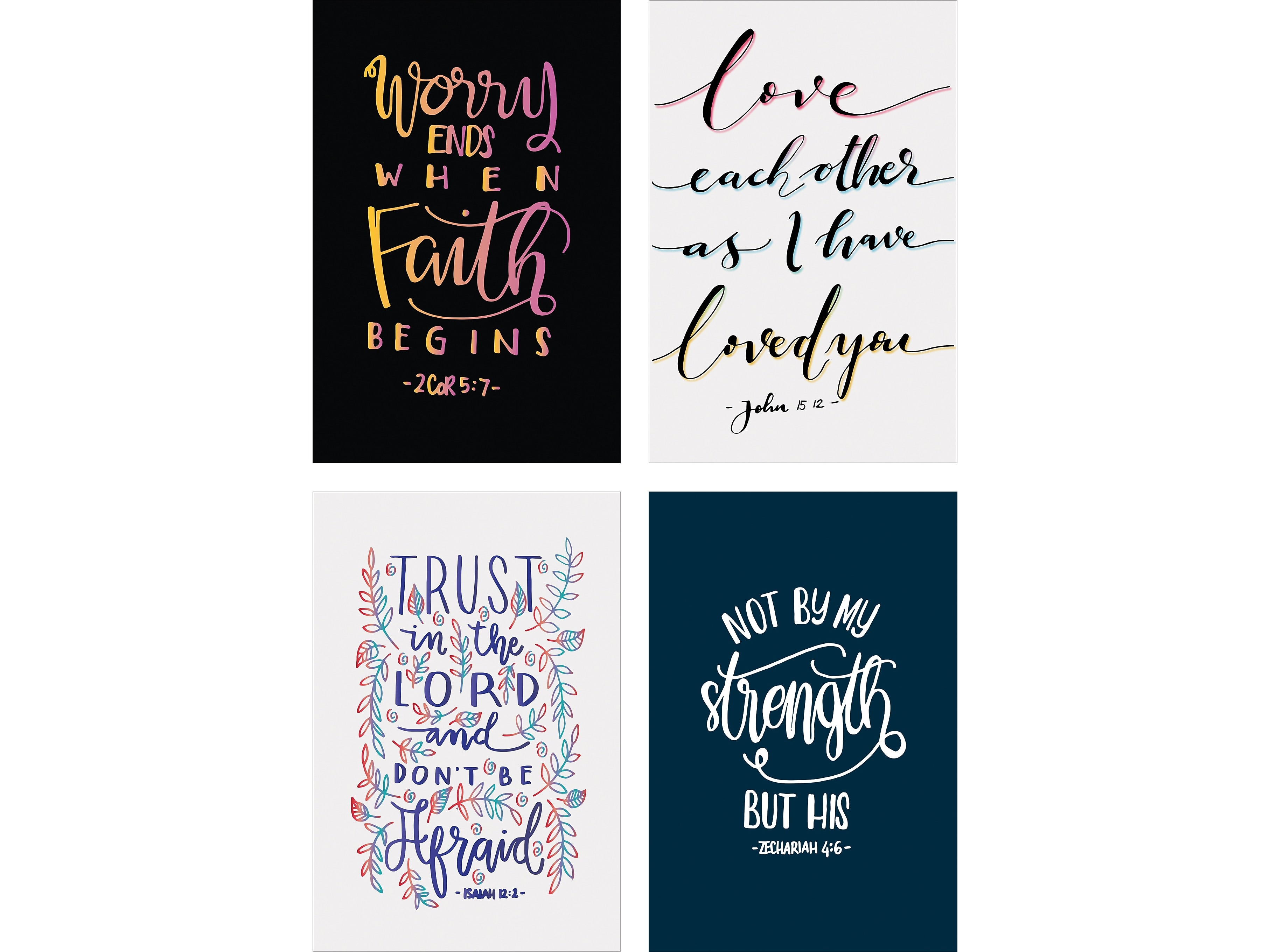 Better Office Religious Cards with Envelopes, 6" x 4", Assorted Colors, 100/Pack (64550)