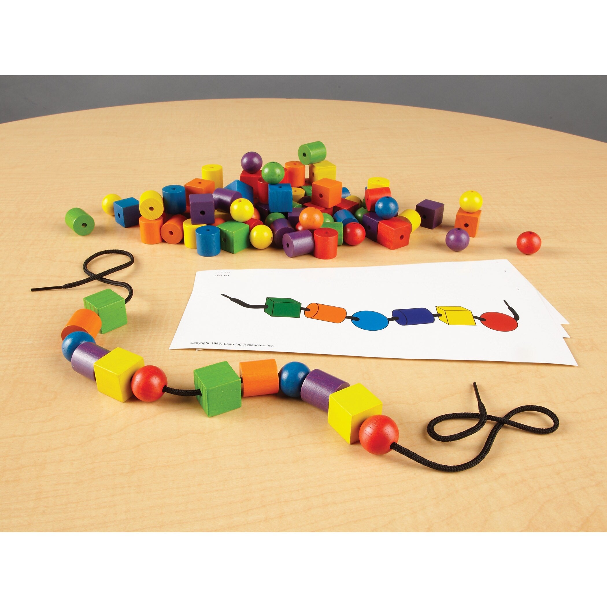 Learning Resources Beads and Pattern Cards Activity Set, 130/Set (LER0139)