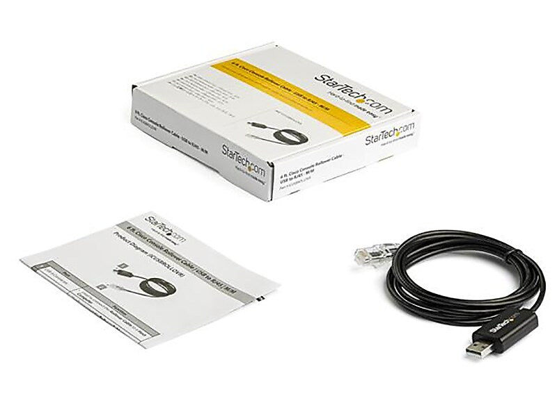 StarTech 6' USB to RJ45 Console Cable, Black