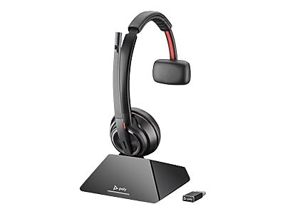 Poly Savi 8210 UC Wireless Mono Computer Headset, Over-the-Head, Black (77T31AA#ABA)