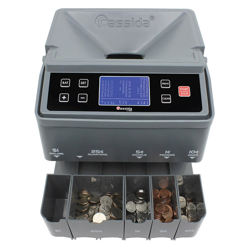 Cassida C-300 Coin Sorter, Gray (C-300)
