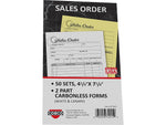 Cosco Artistic 2-Part Carbonless Sales Orders, 4.25" x 7.25", 50 Sets/Book (074015)