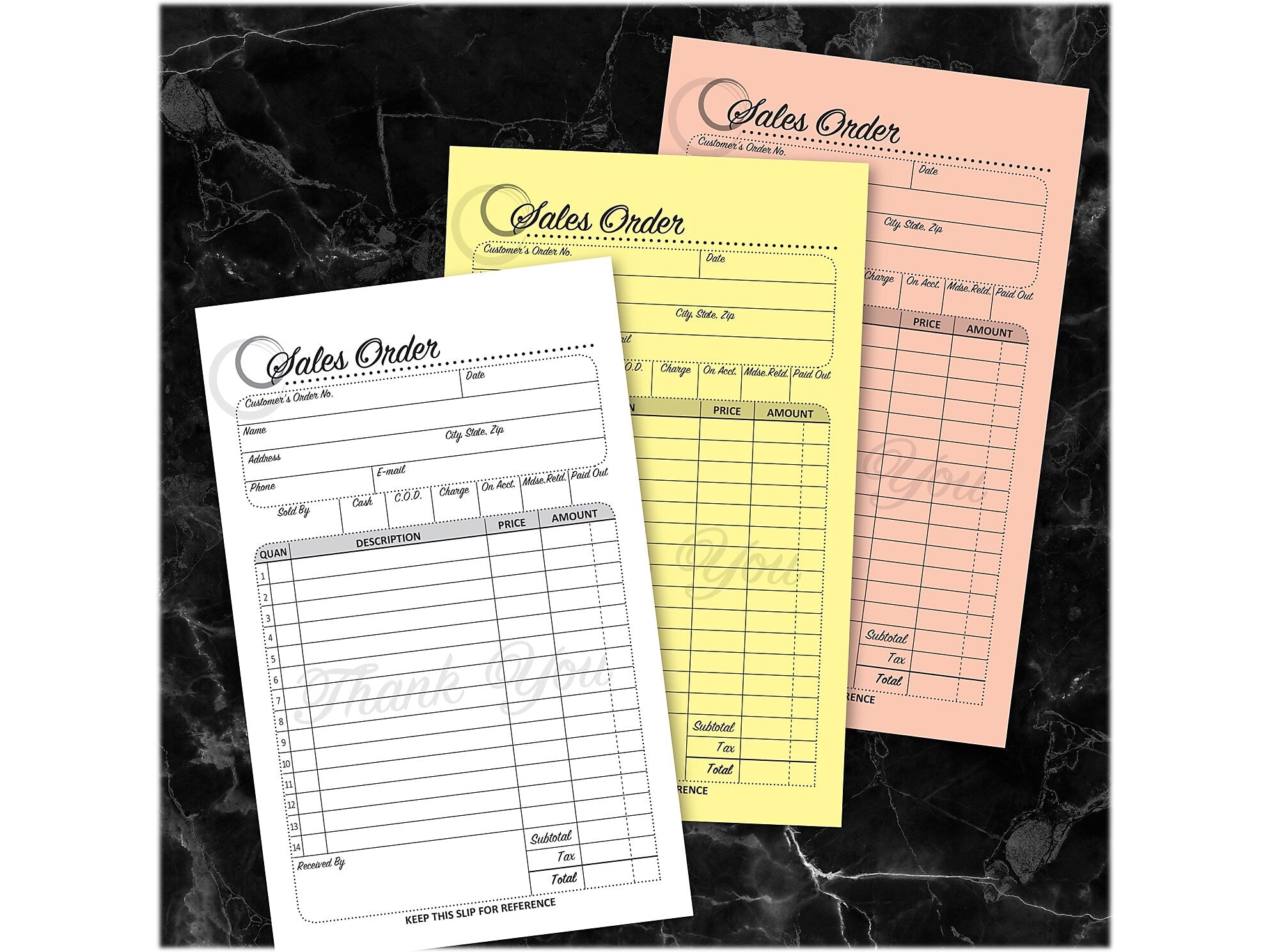 Cosco Artistic 3-Part Carbonless Sales Orders, 4.25" x 7.25", 50 Sets/Book (074016)