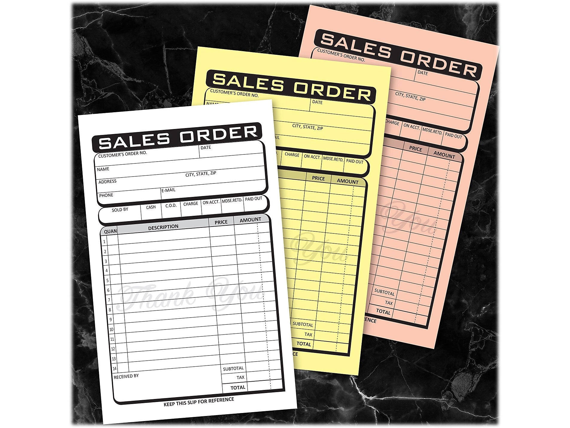 Cosco Business 3-Part Carbonless Sales Orders, 4.25" x 7.25", 50 Sets/Book (074018)