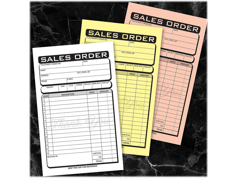 Cosco Business 3-Part Carbonless Sales Orders, 4.25" x 7.25", 50 Sets/Book (074018)