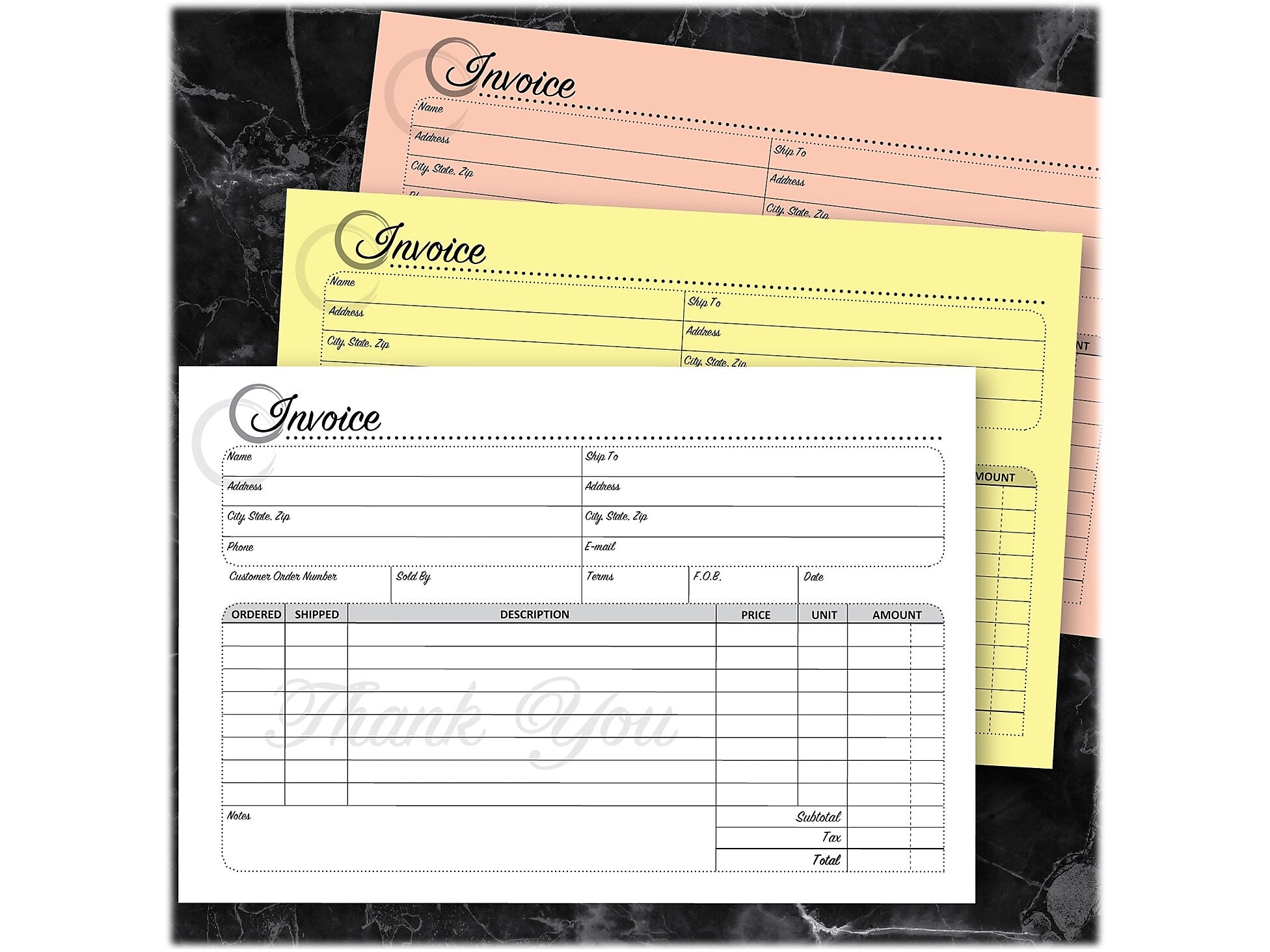 Cosco Artistic 3-Part Carbonless Invoices, 5.4" x 8.5", 50 Sets/Book (074008)