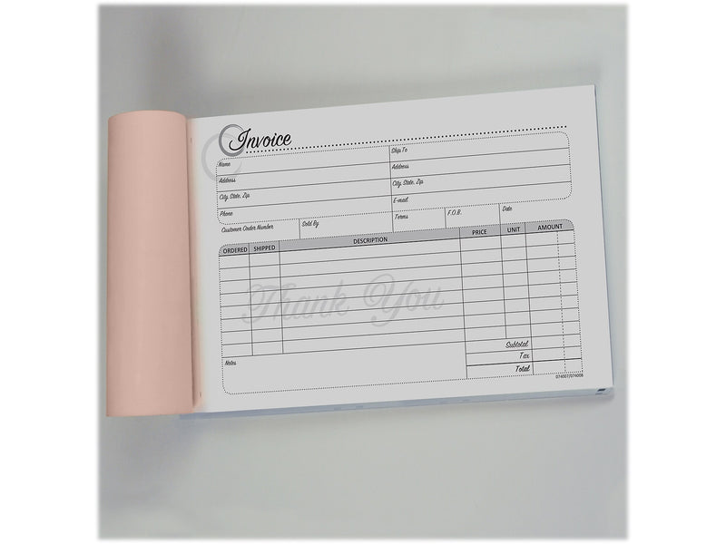 Cosco Artistic 3-Part Carbonless Invoices, 5.4" x 8.5", 50 Sets/Book (074008)