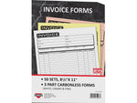 Cosco Business 3-Part Carbonless Invoices, 8.5" x 11", 50 Sets/Book (074006)