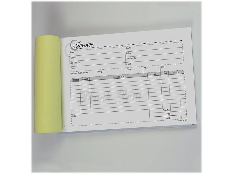 Cosco Artistic 2-Part Carbonless Invoices, 5.4" x 8.5", 50 Sets/Book (074007)