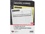 Cosco Business 2-Part Carbonless Invoices, 8.5" x 11", 50 Sets/Book (074005)