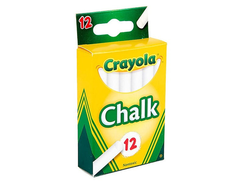 Crayola Chalkboard Chalk Sticks, White, 12/ Box, 36 Boxes/Bundle (BIN320-36)