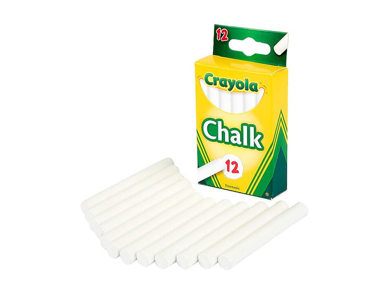 Crayola Chalkboard Chalk Sticks, White, 12/ Box, 36 Boxes/Bundle (BIN320-36)