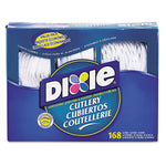 Dixie Combo Pack, Tray with White Plastic Utensils, 56 Forks, 56 Knives, 56 Spoons, 6 Packs