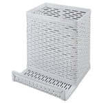 Artistic Urban Collection Punched Metal Pen Cup with Mobile Phone Stand, White (ART20014)