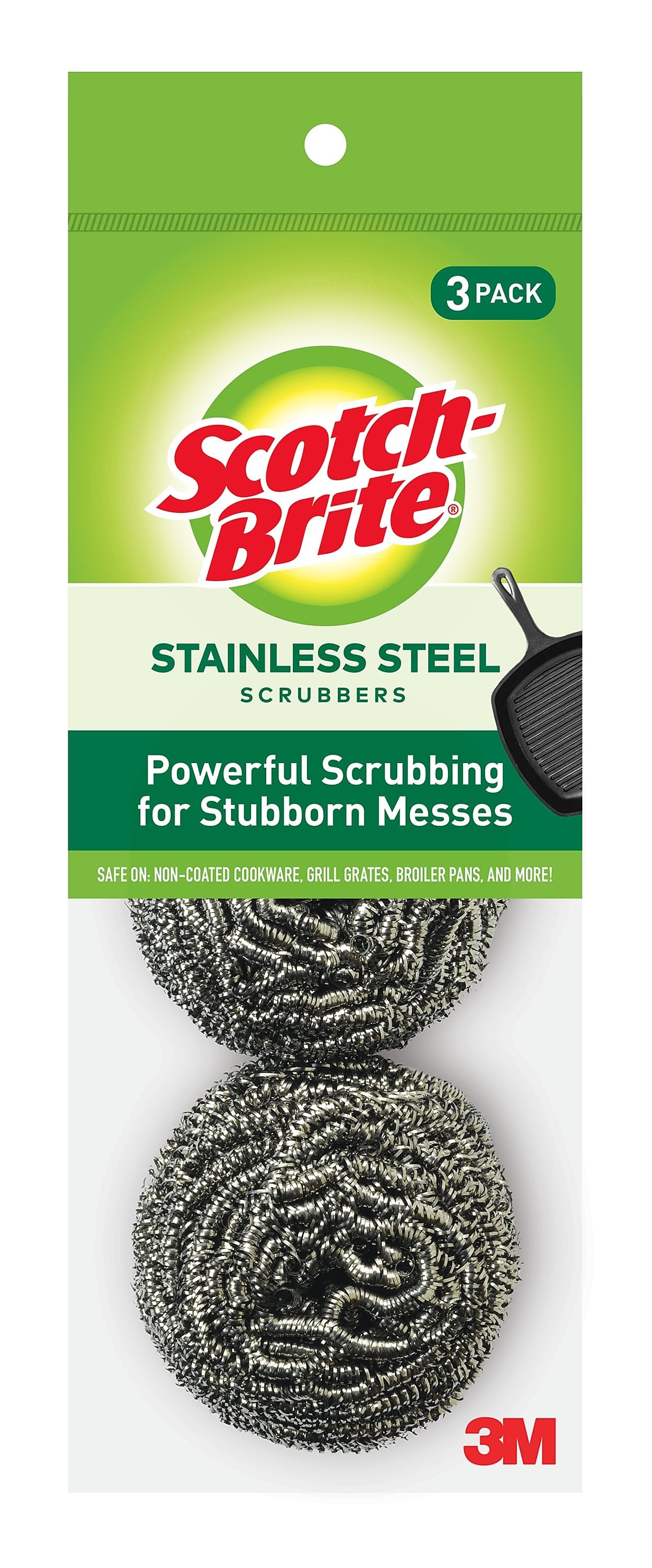 Scotch-Brite Stainless Steel Scrubbing Pad, 3/Pack (214C)