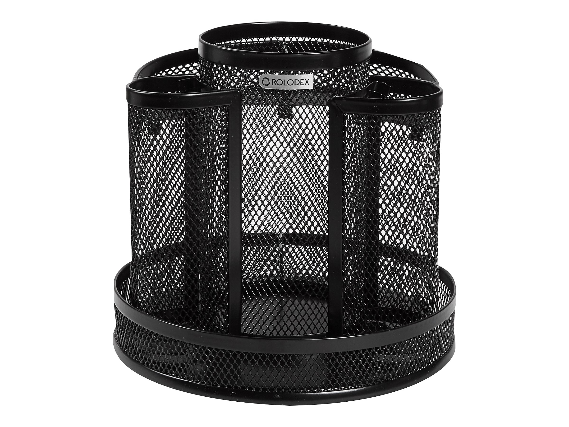 Rolodex 8-Compartment Wire Mesh Rotating Organizer, Black (1773083)