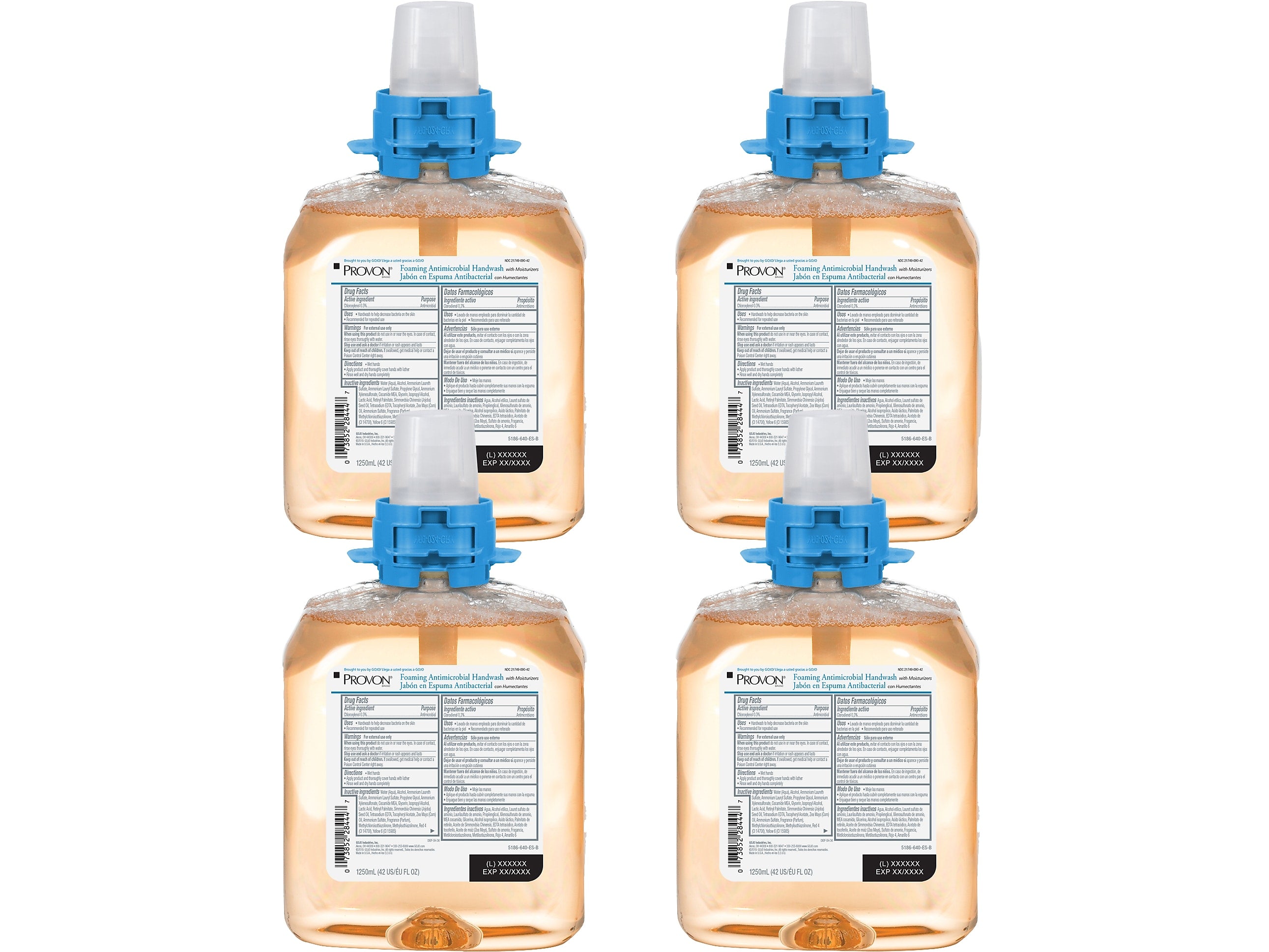 PROVON Foaming Hand Soap Refill for FMX12 Dispenser, Clean Scent, 1250 ml., 4/Carton (5186-04)