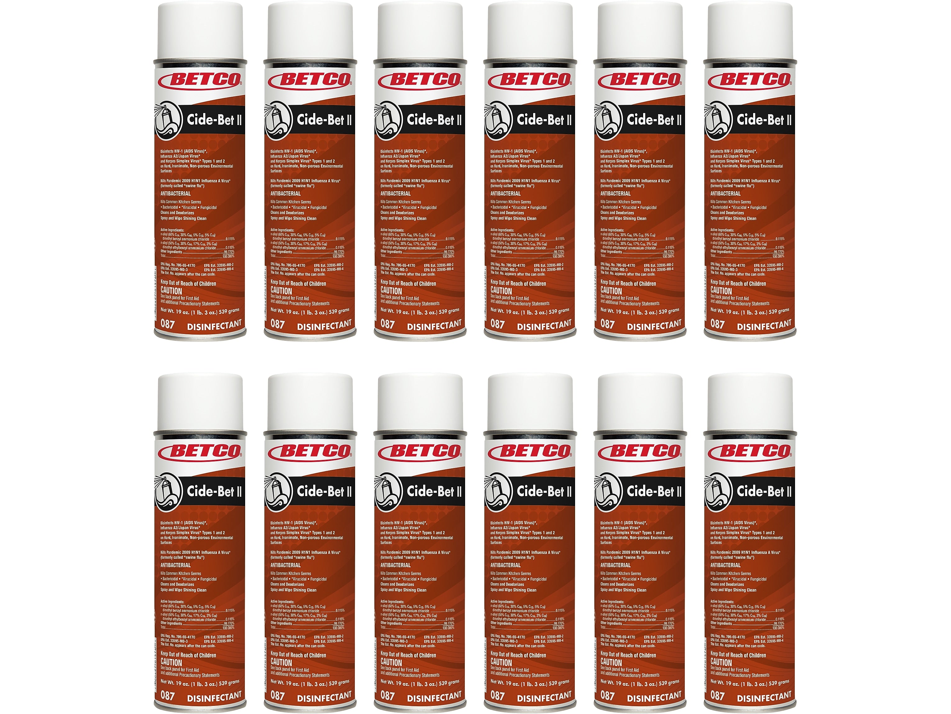 Betco Cide-Bet II Disinfectant Foam Aerosol Can, Floral, 19 oz., 12/Carton (08723-00)