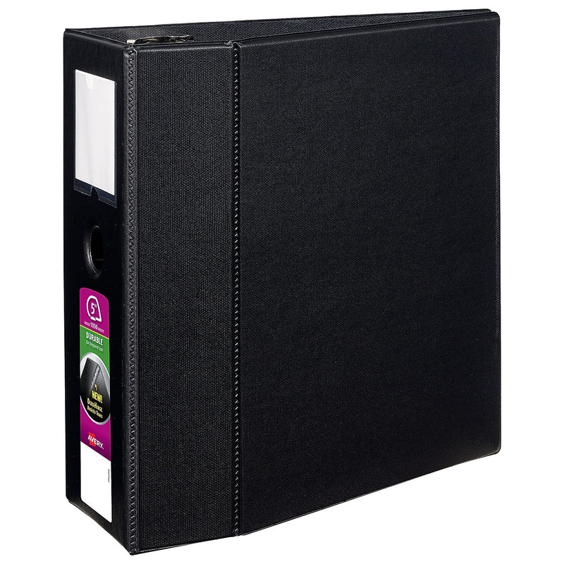 Avery EZD Heavy Duty 5" 3-Ring Non-View Binder, Black (08901)