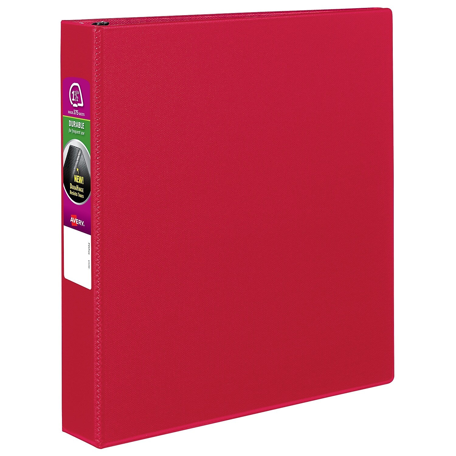 Avery 1 1/2" 3-Ring Non-View Binders, Slant Ring, Red (27202)