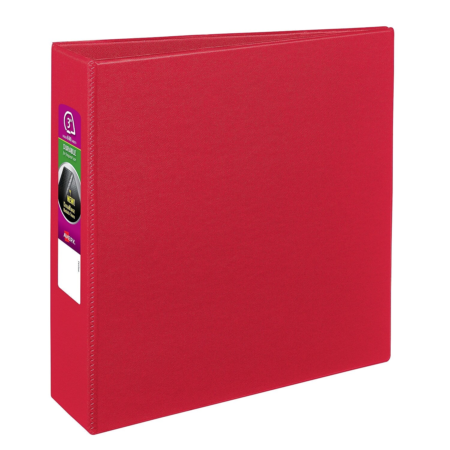 Avery 3" 3-Ring Non-View Binders, Slant Ring, Red (27204)