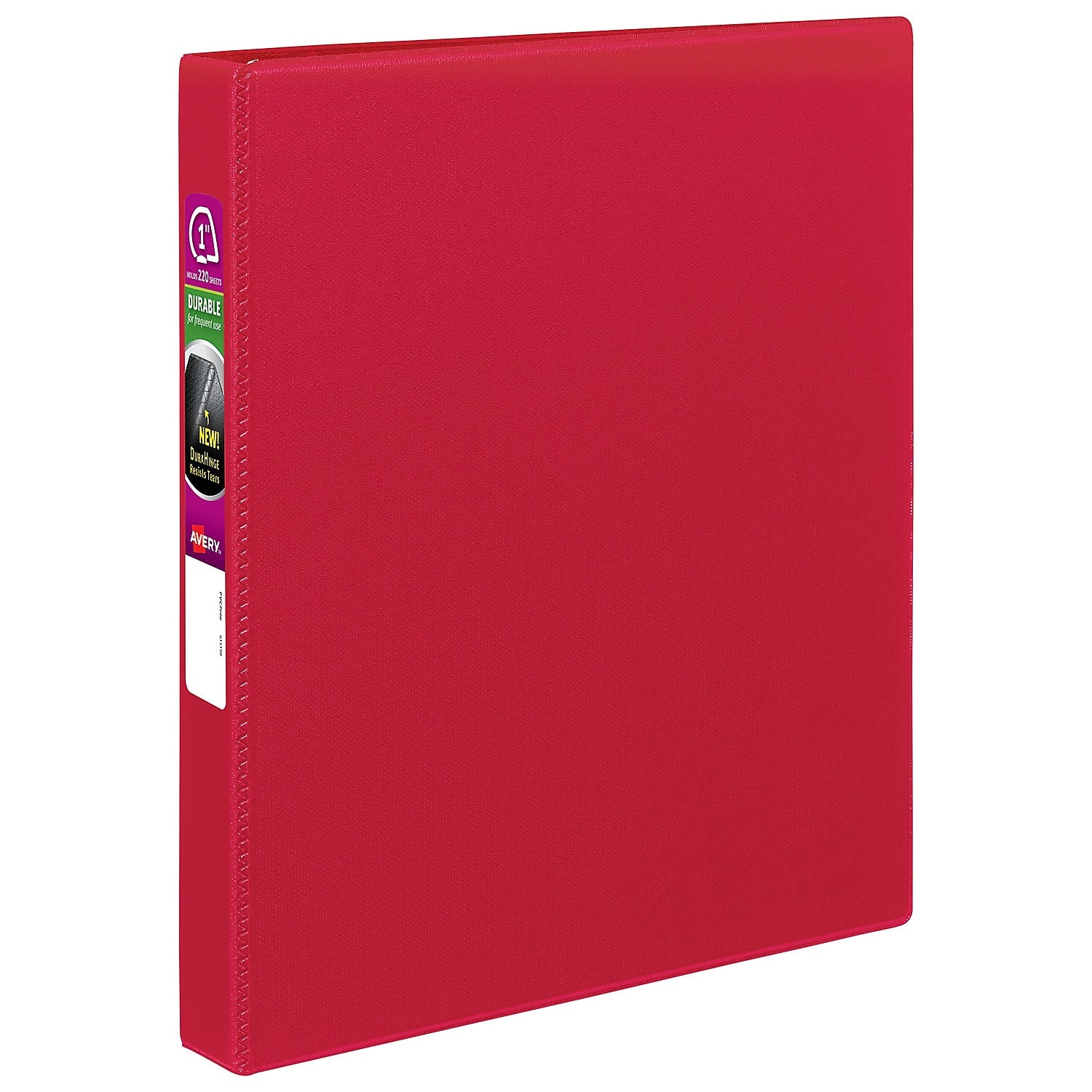 Avery 1" 3-Ring Non-View Binders, Slant Ring, Red (27201)