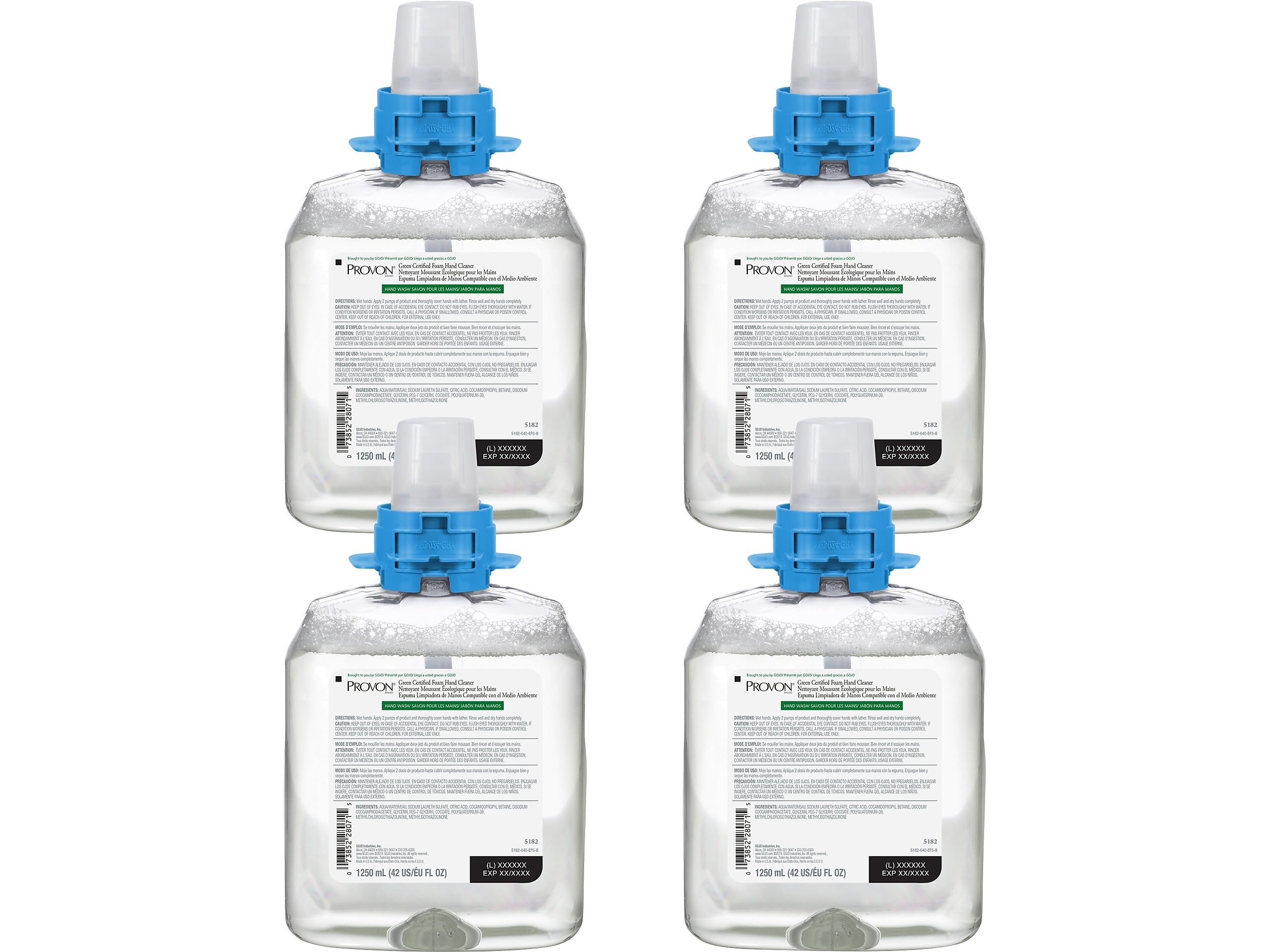 PROVON Foaming Hand Soap Refill for FMX12 Dispenser, 1250 ml., 4/Carton (5182-04)