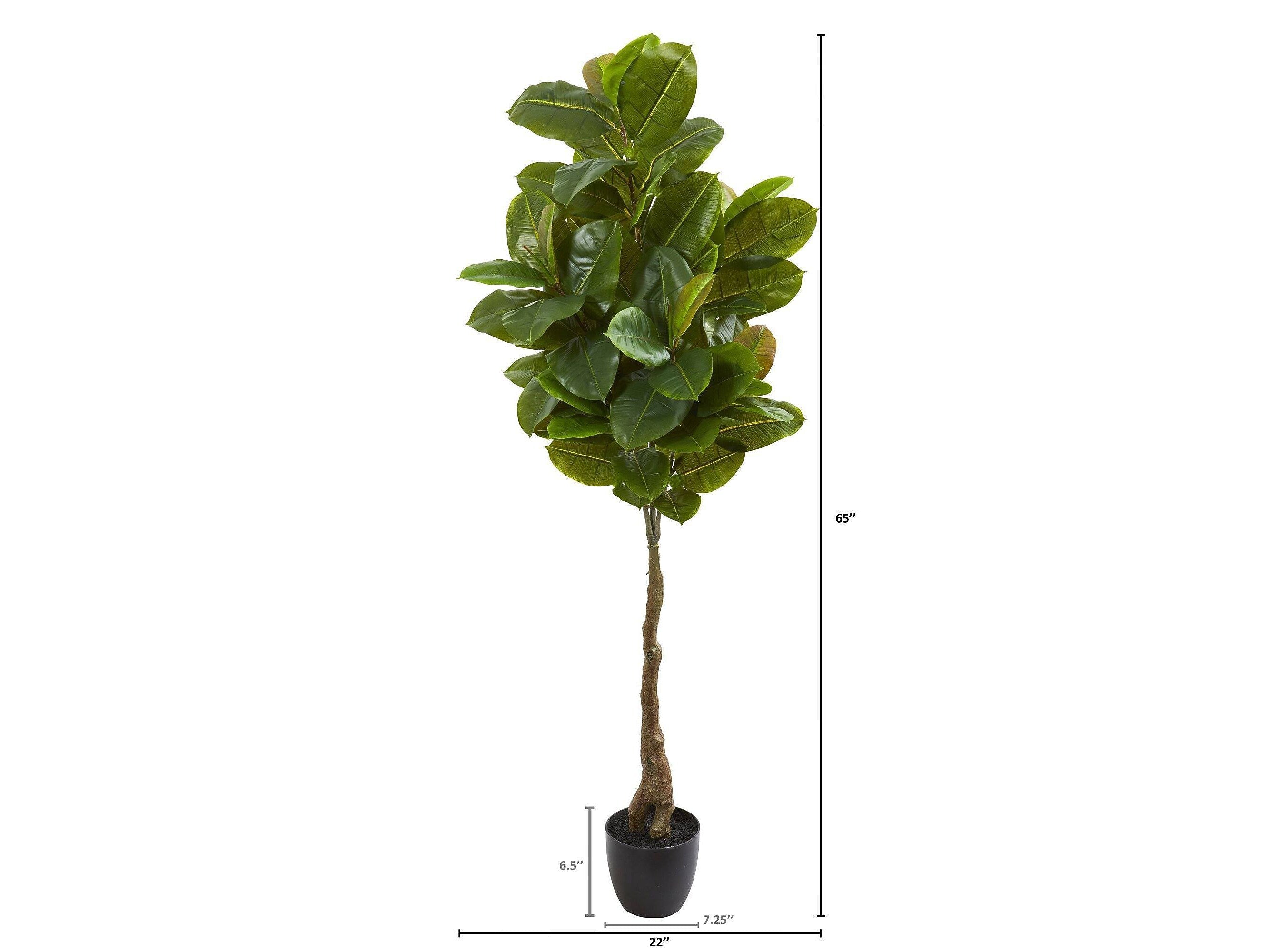 Nearly Natural Rubber Leaf Tree in Pot (9119)