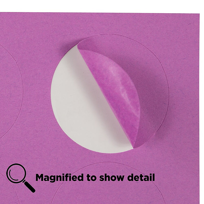 JAM Paper Circle Round Label Seals, 1 2/3" Diameter, Violet Purple, 24 Labels/Sheet, 5 Sheets/Pack (147627058)