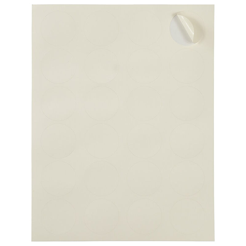 JAM Paper Round Label Sticker Seals, 1 2/3" Diameter, Ivory, 24 Labels/Sheet, 5 Sheets/Pack (147627045)