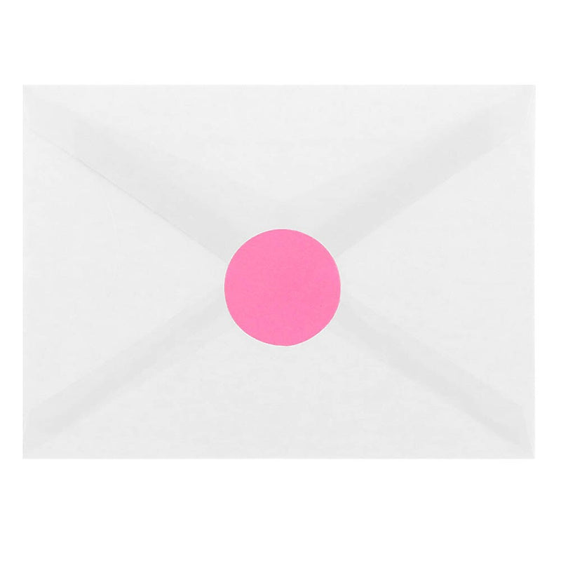 JAM Paper Circle Round Label Seals, 1 2/3" Diameter, Ultra Pink, 24 Labels/Sheet, 5 Sheets/Pack (147627062)