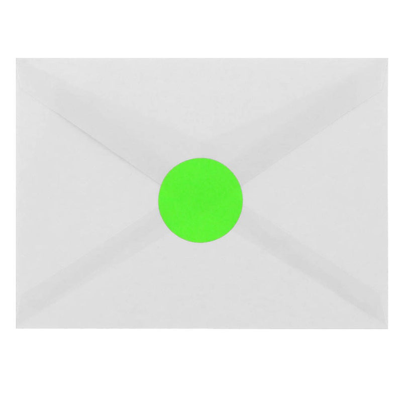 JAM Paper Round Label Sticker Seals, 1 2/3" Diameter, Neon Green, 24 Labels/Sheet, 5 Sheets/Pack (354329583)