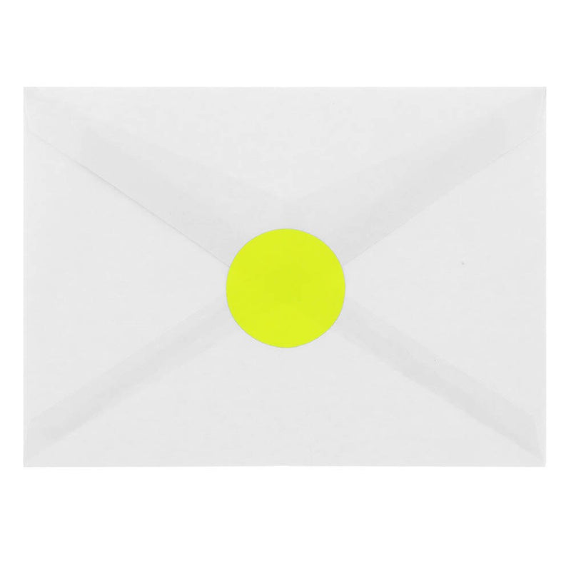 JAM Paper Round Label Sticker Seals, 1 2/3" Diameter, Neon Yellow, 24 Labels/Sheet, 5 Sheets/Pack (354329582)