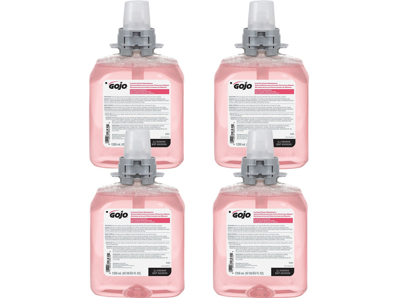 GOJO Luxury Foaming Hand Soap Refill for FMX12 Dispenser, Cranberry Scent, 1250 ml., 4/Carton (5161-04)