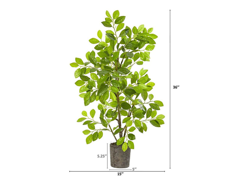 Nearly Natural Ficus Tree in Planter (8329)