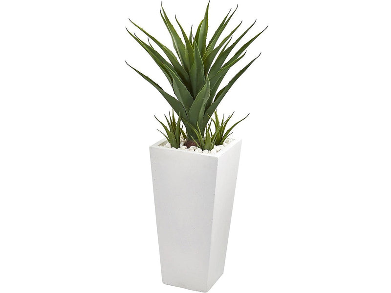Nearly Natural Spiky Agave Plant in Planter (9641)