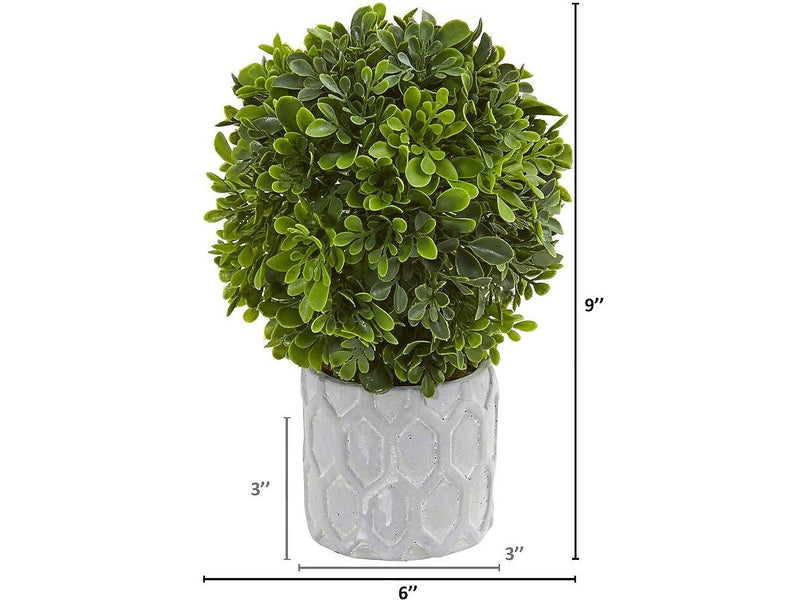 Nearly Natural Topiary Boxwood Plant in Pot, 3/Pack (4340-S3)