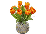 Nearly Natural Tulip Arrangement in Decorative Vase (1997-OG)