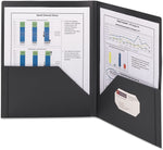 Smead Frame View Poly 2-Pocket Presentation Folder, Black, 5/Box (87705)