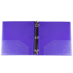 JAM Paper Heavy Duty 1 1/2" 3-Ring Flexible Poly Binders, Purple Glass Twill (275112245)