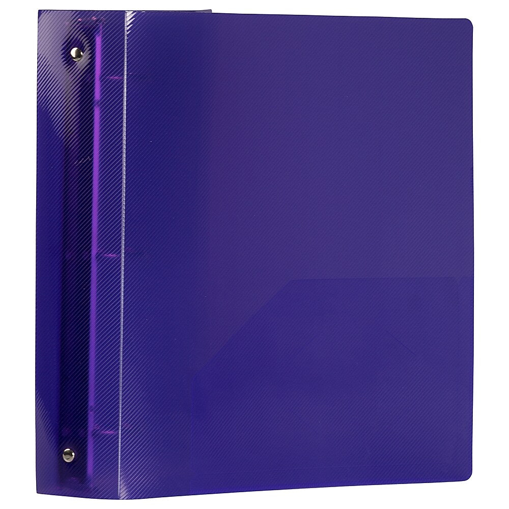JAM Paper Heavy Duty 2" 3-Ring Flexible Poly Binders, Purple Glass Twill (64244)