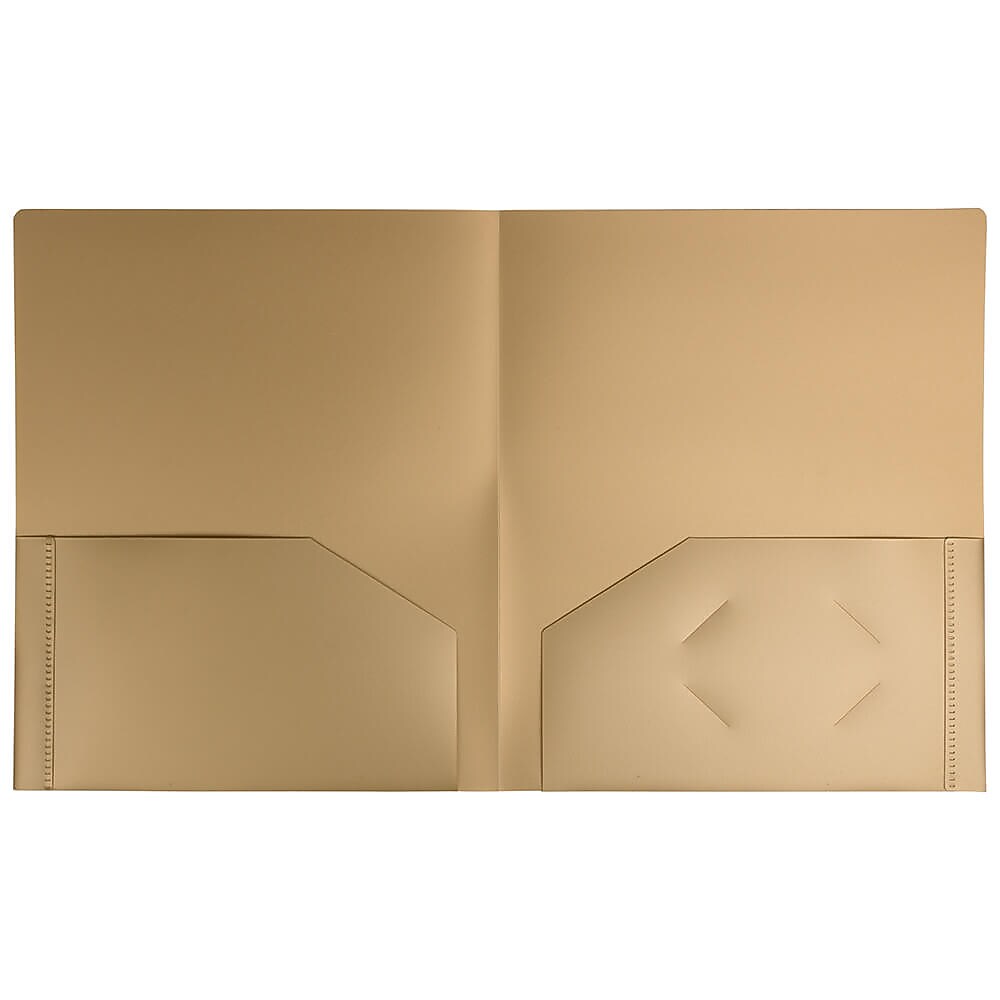 JAM Paper 2-Pocket Heavy Duty Plastic Folders, Gold, 108/Pack (383Hgob)