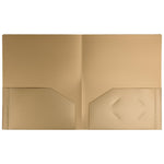 JAM Paper 2-Pocket Heavy Duty Plastic Folders, Gold, 108/Pack (383Hgob)