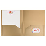 JAM Paper 2-Pocket Heavy Duty Plastic Folders, Gold, 108/Pack (383Hgob)