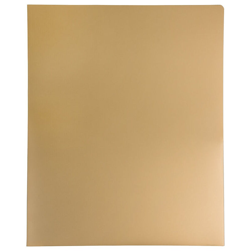 JAM Paper 2-Pocket Heavy Duty Plastic Folders, Gold, 108/Pack (383Hgob)